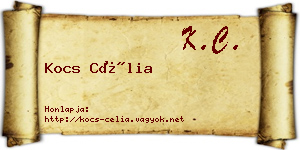 Kocs Célia névjegykártya